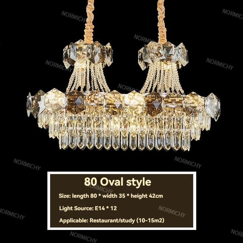 lustre cristal doré moderne grand salon salle manger luxe élégant suspension intérieur