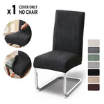 housse chaise salle manger gris carreaux moderne élastique polyester siège cuisine banquet