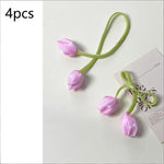 accessoires fenetre tulipes relief rose clair vert clair decoratif floral ruban réglable chambre maison