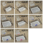 boîtes rangement transparentes couture clips vis boucles ruban aiguilles poignées pratiques fonctionnelles