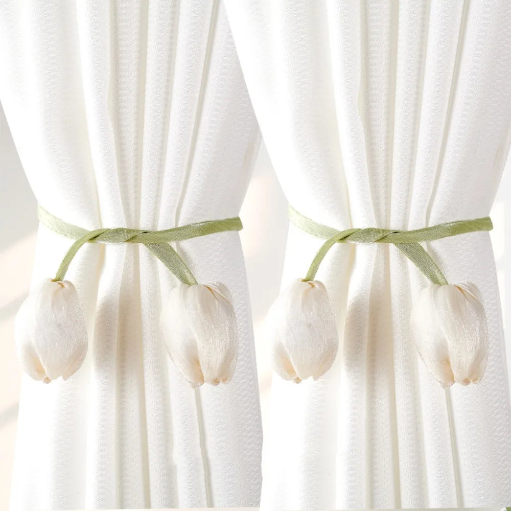 accessoires cheveux fleurs tulipes moderne vert clair violet rose pâle blanc satiné