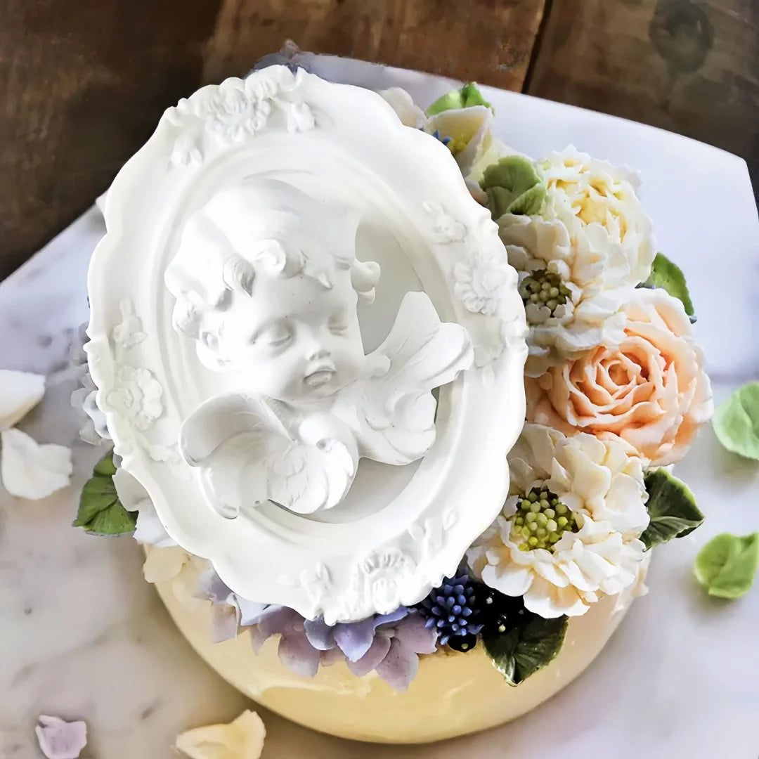 moules silicone decoration ange roses classiques baroques finition dorée artisanat craft aromathérapie