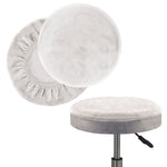 housse coussin tabouret rond velours beige moderne fixation protection siège fauteuil salon