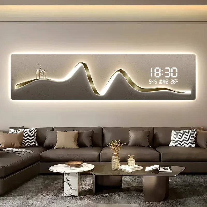 Horloge murale design grise dans un intérieur scandinave