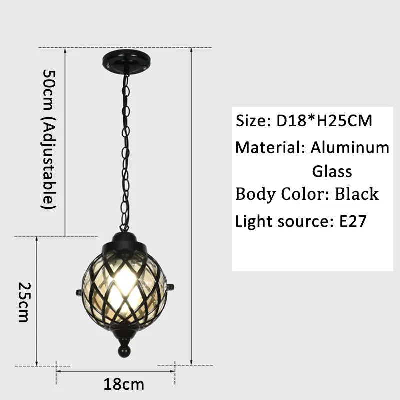 Lampe suspendue dorée transparente grille géométrique vintage moderne salon chambrehôtel