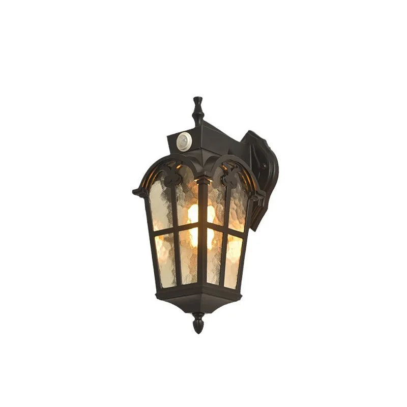 lampe murale classique verre texturé noir ip65 led éclairage commercial fixations murales haute qualité