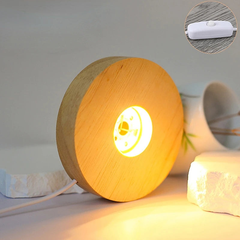 veilleuse led rechargeable bois naturel multicolore moderne adhésif interrupteur câble usb