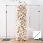 arche décorative mariage fleurs artificielles blanc rose clips chaînes extérieur classique événement anniversaire