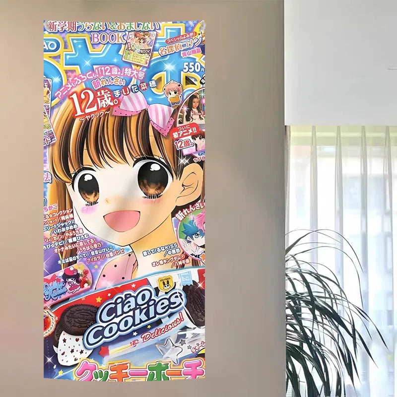 décoration murale manga shoujo rose blanche anime personnages desserts illustrations posters autocollants