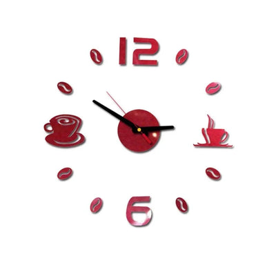 Horloge murale numérique autocollante design moderne en noir sur fond blanc