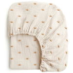 drap housse lit bébé coton polyester 130x70cm uni beige clair moderne ans