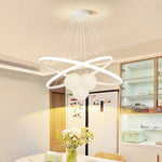 suspension lumineuse moderne blanc boules circulaires aluminium intérieur chambre salon