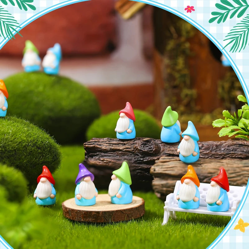 ornements gnomes miniatures bleu blanc orange vert violets classiques mignons attrayants 2cm 1.1cm jardinextérieur