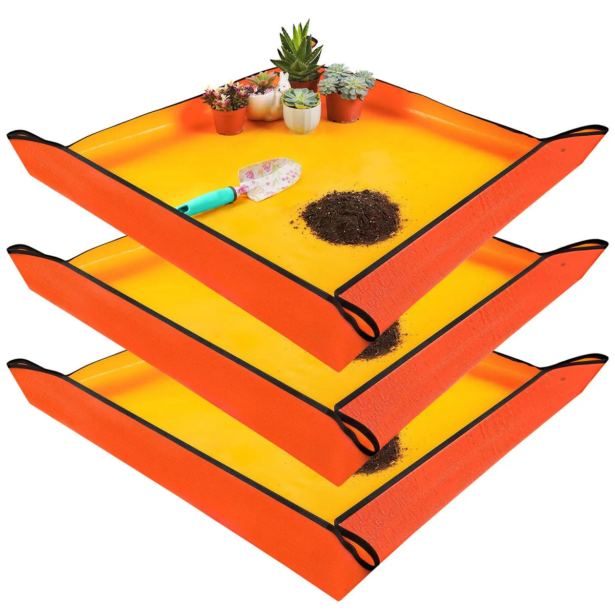 tapis jardinage imperméable pliable rempotage plantes fleurs terre potager extérieur moderne vert