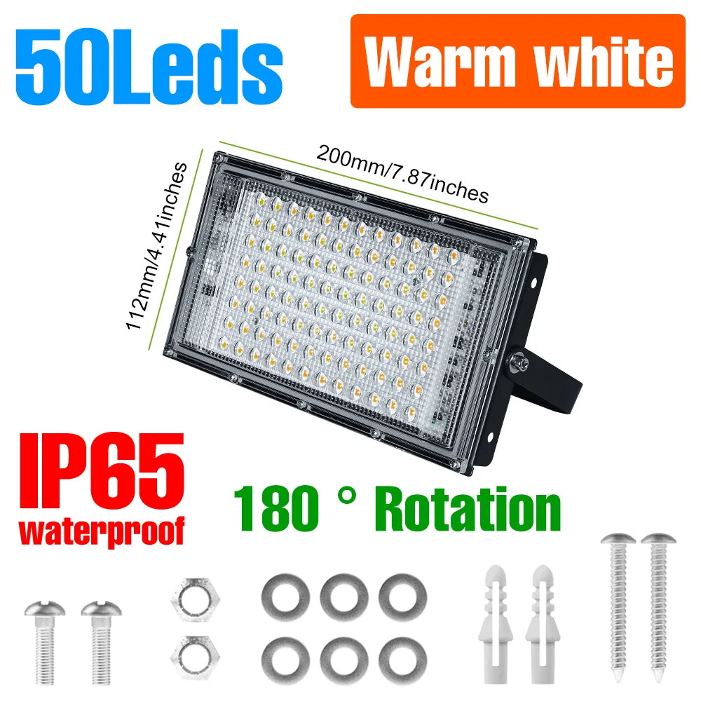 projecteur led moderne 200w ip65 extérieur blanc froid noir vis haute luminosité adjustable