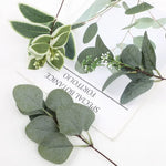 feuilles eucalyptus artificielles bouquet vert blanc decoration mariage exterieur naturel photo prop deco branchées