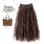 jupe tulle plissée rose noir élégante féminine asymétrique mi mollet translucide junior femme