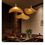 lampe suspendue moderne rustique tissée bambou naturel salon décoration lumière chaîne métallique