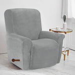 Housse fauteuil inclinable bleu noir gris jacinquée extensible moderne poche adhésif lavage machine