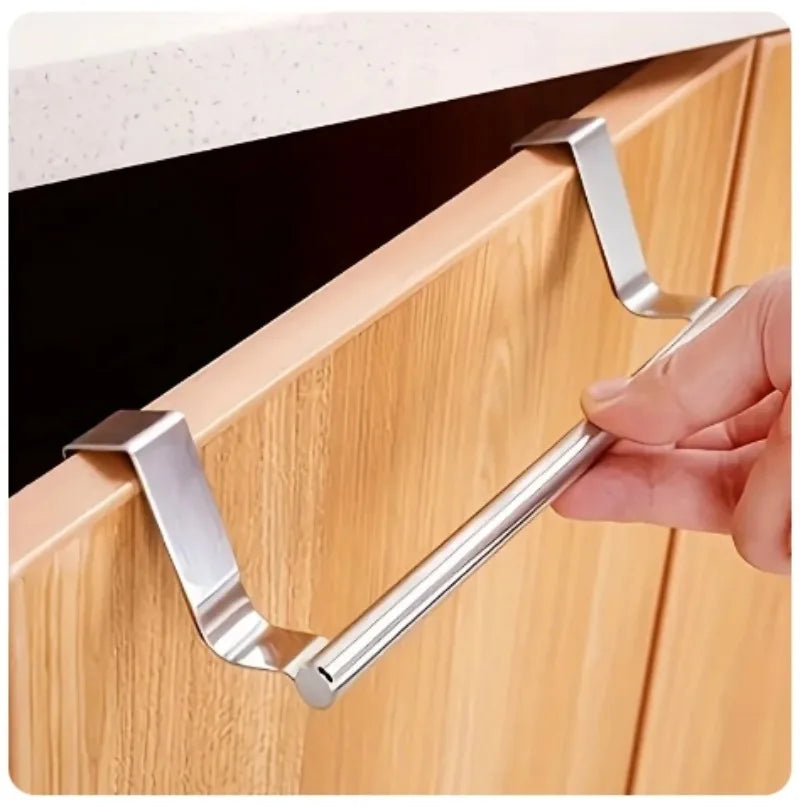 porte serviettes mural acier inoxydable noir moderne clips serviette gants rangement salle bain cuisine