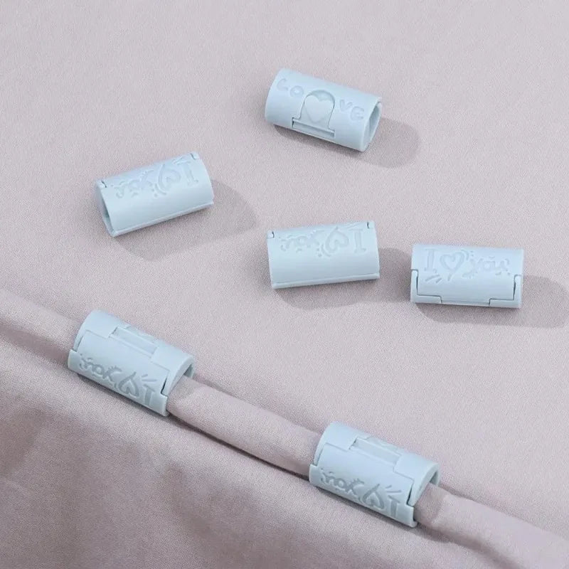 clips rangement bleu rose coeurs gravés adhésifs modernes minimalistes pièces invisible fixations lits draps
