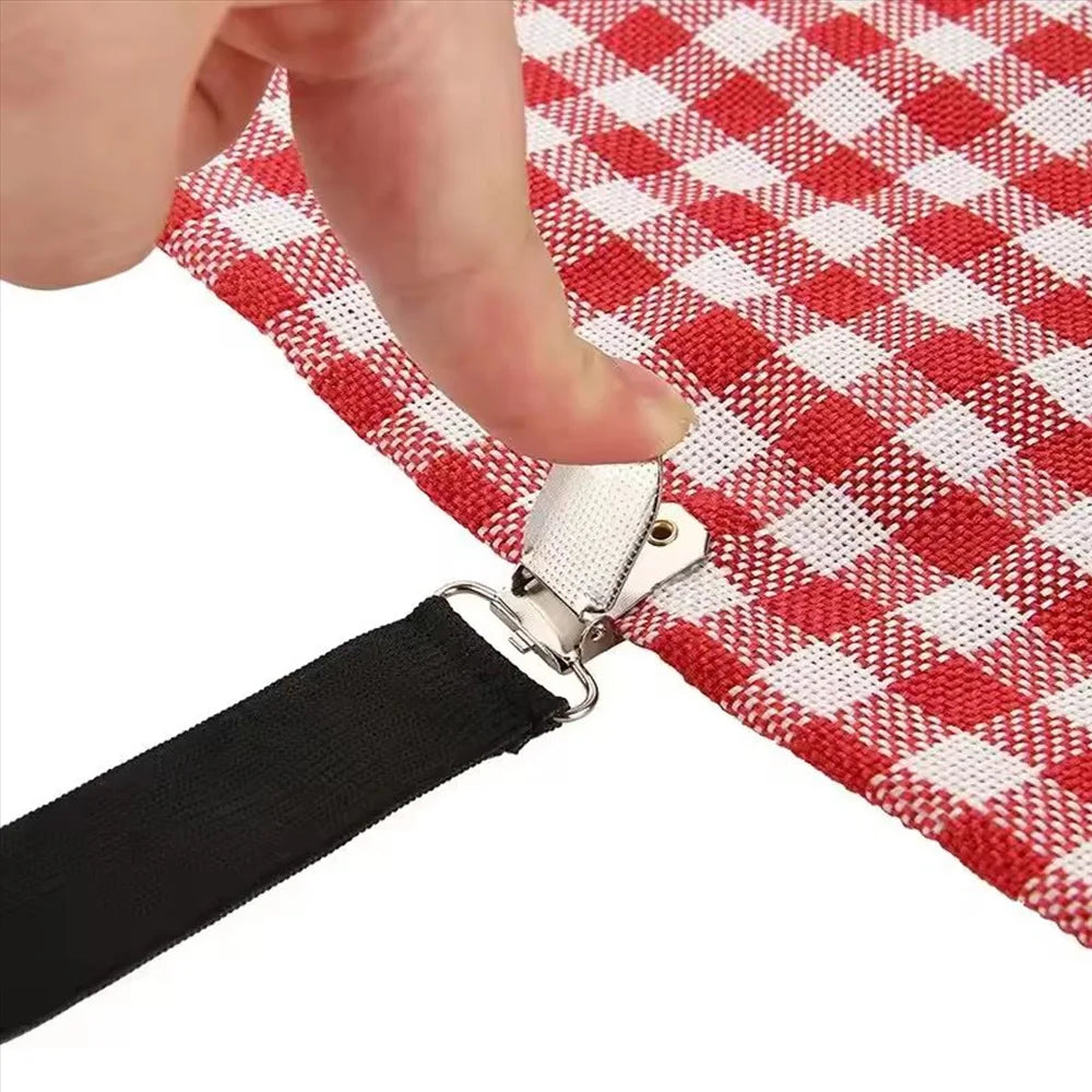 clips literie blanc noir rayures fines moderne clips métalliques rubans fixation pack quatre