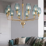 chandelier moderne or verrines transparentes élégant suspension tableaux décorativos