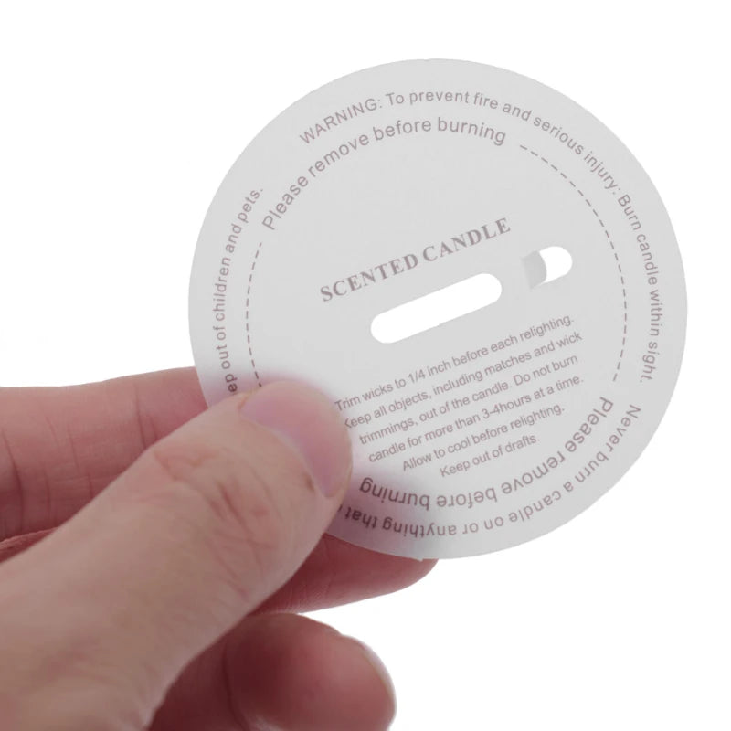 autocollants bougie parfumée blanc simples 10 pièces protection rondes minimalistes