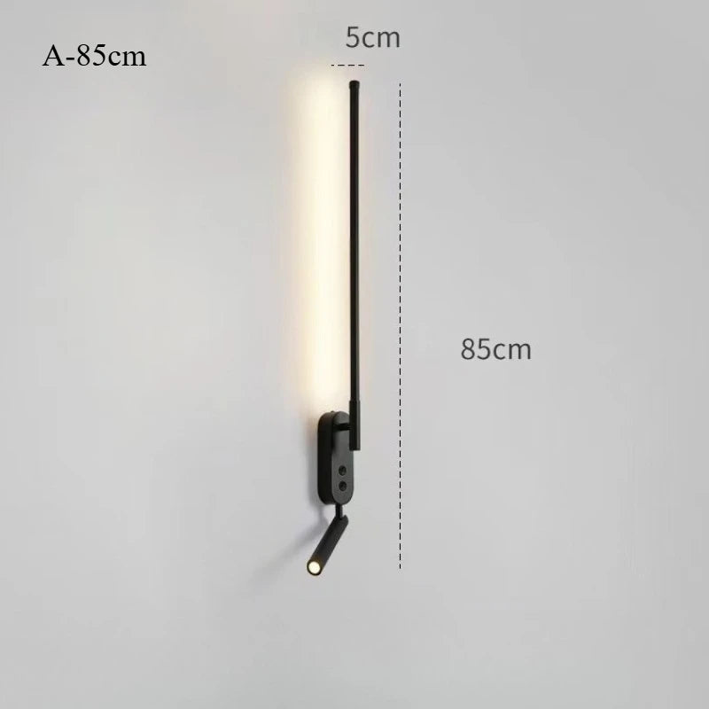 lampe murale moderne minimaliste fixée mur alimentée courant alternatif lumière jaune noir chambre coucher