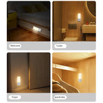 lampe nuit capteur mouvement rechargeable usb blanc moderne adhésif led