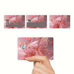 sticker carte credit papillon rose doré transparent moderne adhésif élégant