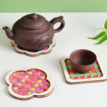 coasters tissés bambou multicolores traditionnels faits main opaques pack diy