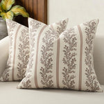 taies d'oreiller motif floral blanc gris decoration maison polyester opaques classique farmhouse 18x18 pouces