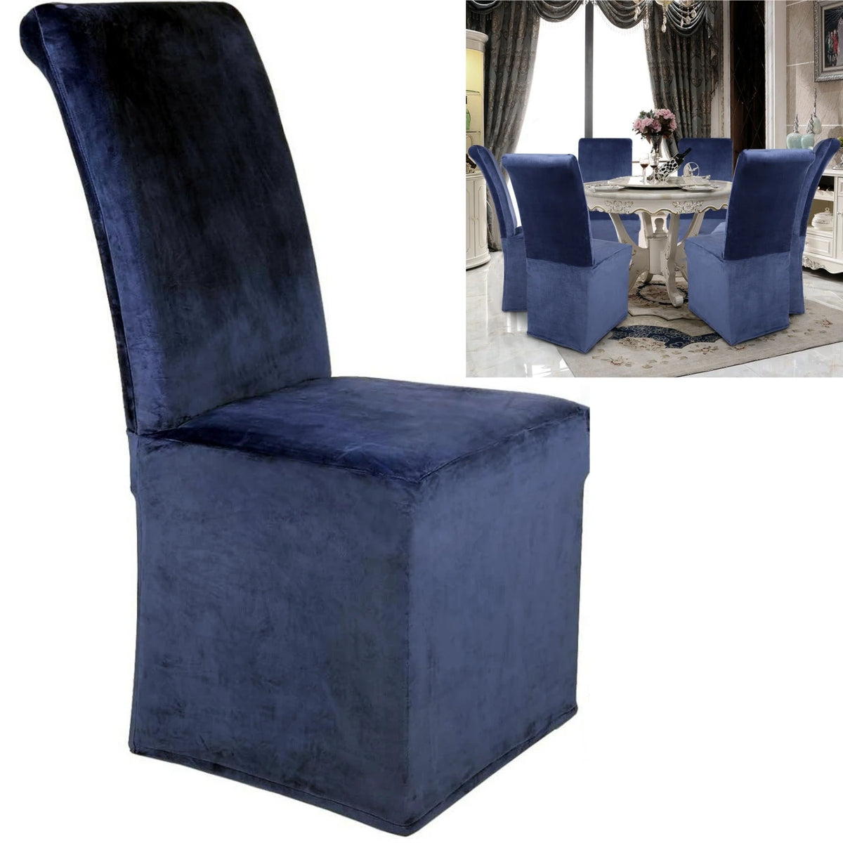housse chaise banquette velours noir adhésif moderne salle manger unie polyester elasthanne