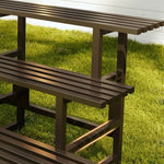 support plantes moderne banc jardin marron foncé structure bois barres horizontales 80 100 120