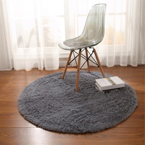 tapis rond vert clair peluche épaisse moderne imperméable antidérapant chambre enfants salon