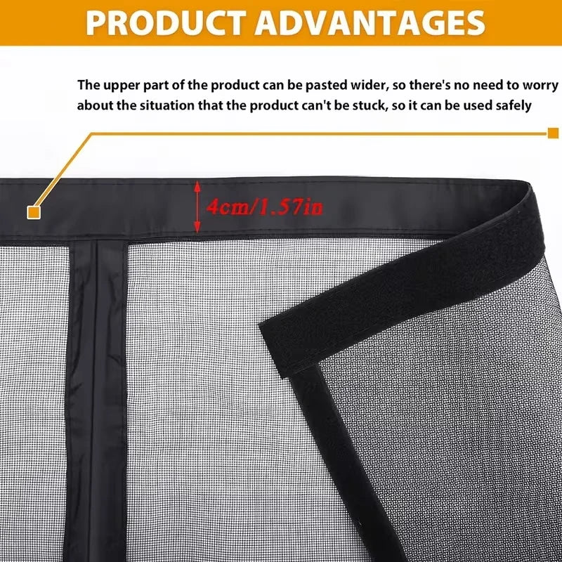 rideau porte magnétique maille fine antimosquitos noir moderne sans perçage resistant adhésif ventilé