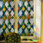 vitrail géométrique semi transparent art déco 45x100cm 45x200cm 45x300cm 45x500cm 30x100cm 30x200cm 30x300cm 30x500cm