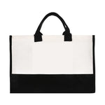 sac main toile blanc noir personnalisable logo respectueux environnement multifonctionnel moderne minimaliste poignées détachables
