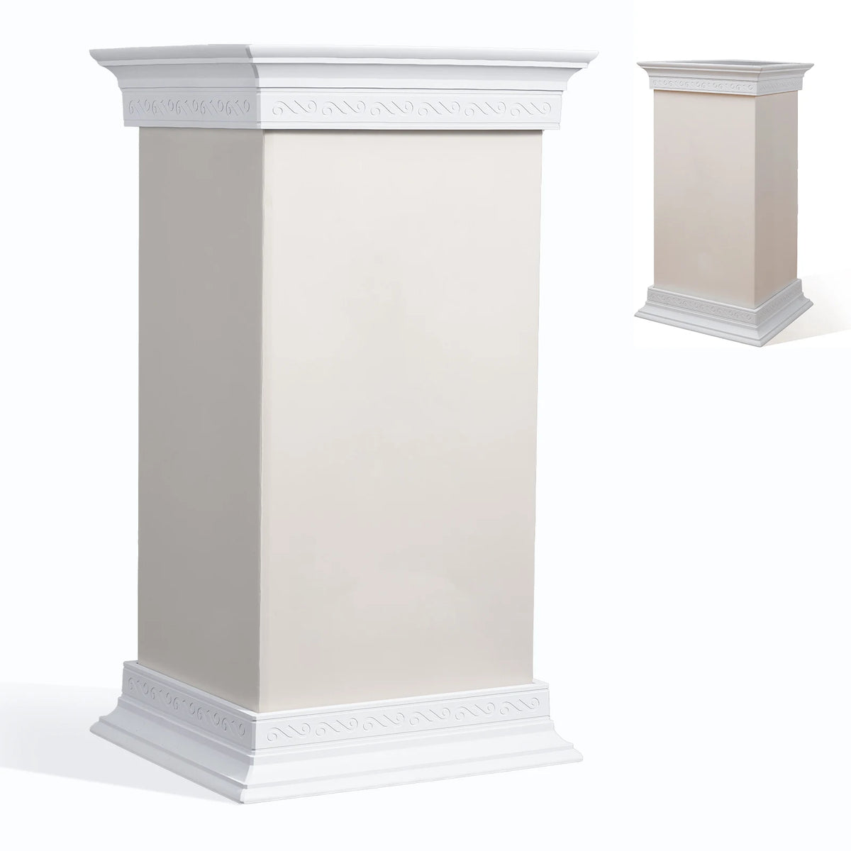 socle romain blanc colonne décorative statue support marbre ornements classiques