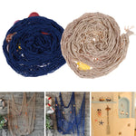 décoration murale filet pêche bleu marine coquillages motifs nautiques rustiques bohèmes éléments marins