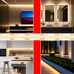 ruban led flexible 320 leds orange noir adhésif moderne chambre éclairage blanc naturel chaleureux