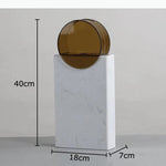 vase moderne marbre blanc veiné vase ambré translucide décoration table géométrique arrangement floral