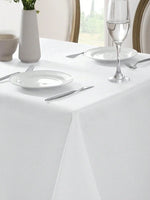 nappe table blanche texture fine moderne réutilisable polyester rectangleextérieur mariage fête blanc opacité minimaliste