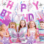 Ballon aluminium étoile violet pour décoration fête