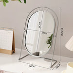 miroir maquillage argenté moderne portable ovale pouces pieds solides aluminium lisse salon chambre bain