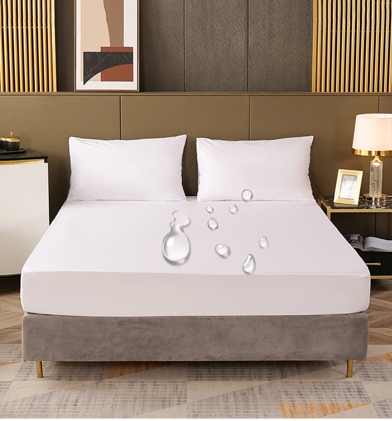 protège matelas blanc imperméable polyester qualité moderne 30cm 100x200cm chambre coucher hospitalierhôtel familial