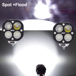 feux travail led jaune blanc noir moderne robuste 40w ip68 cable vis fixation