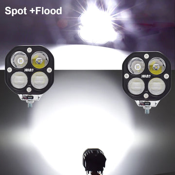 feux travail led jaune blanc noir moderne robuste 40w ip68 cable vis fixation