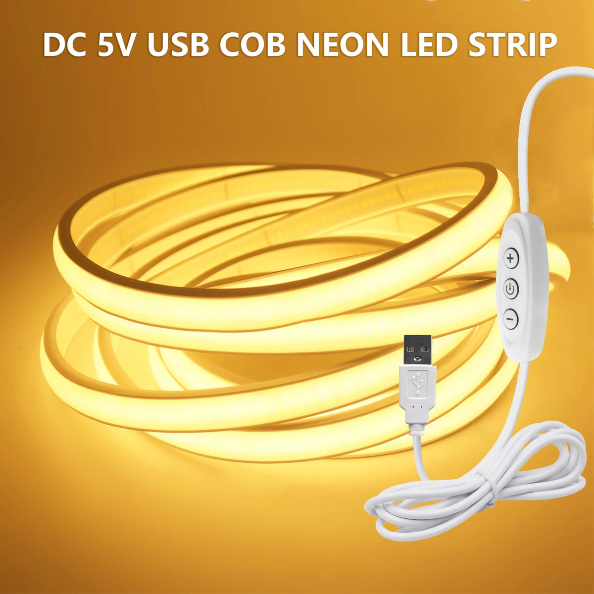 ruban led néon blanc chaud 320 leds mètre contrôleur usb interrupteur on off moderne